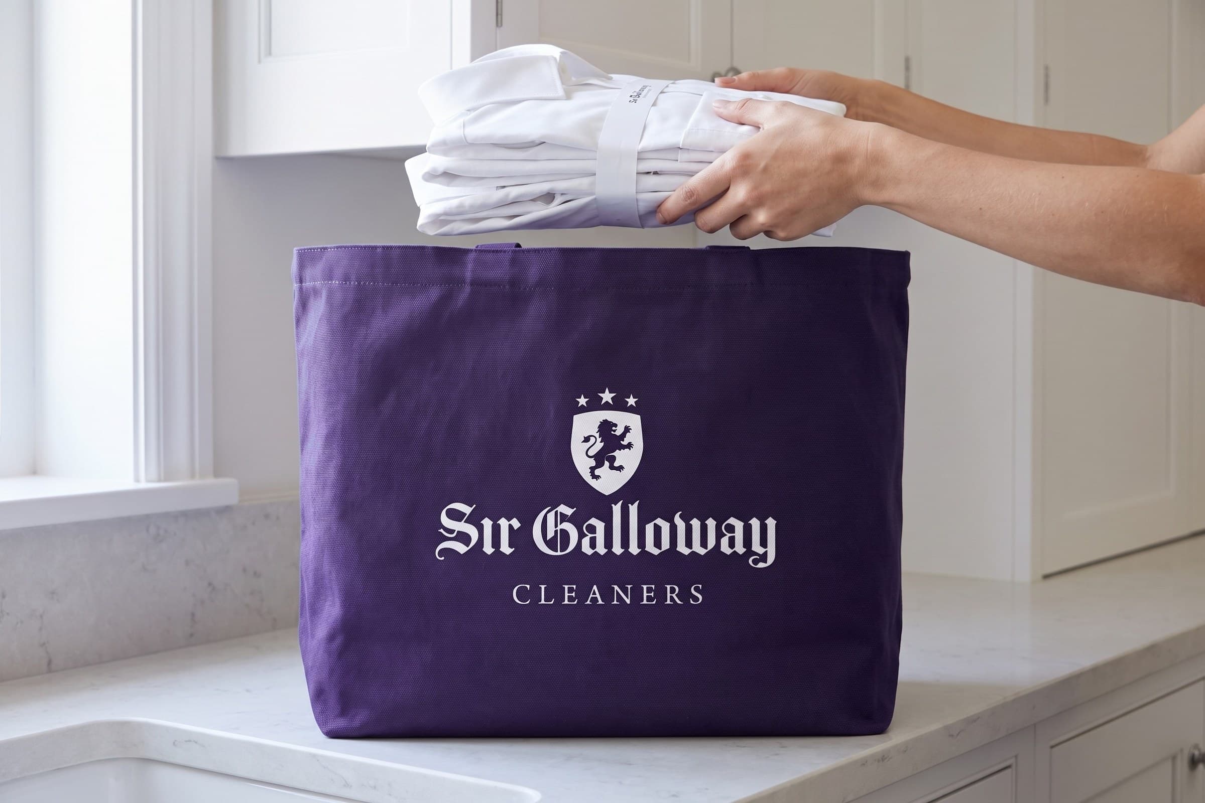 Laundry folded and packaged to the household preference.