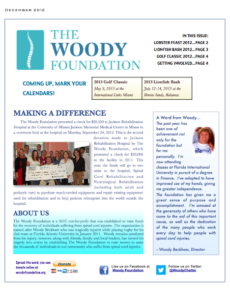 The Woody Foundation - December 2012 newsletter